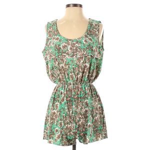 Raya sun green & brown shorts romper jumpsuit small